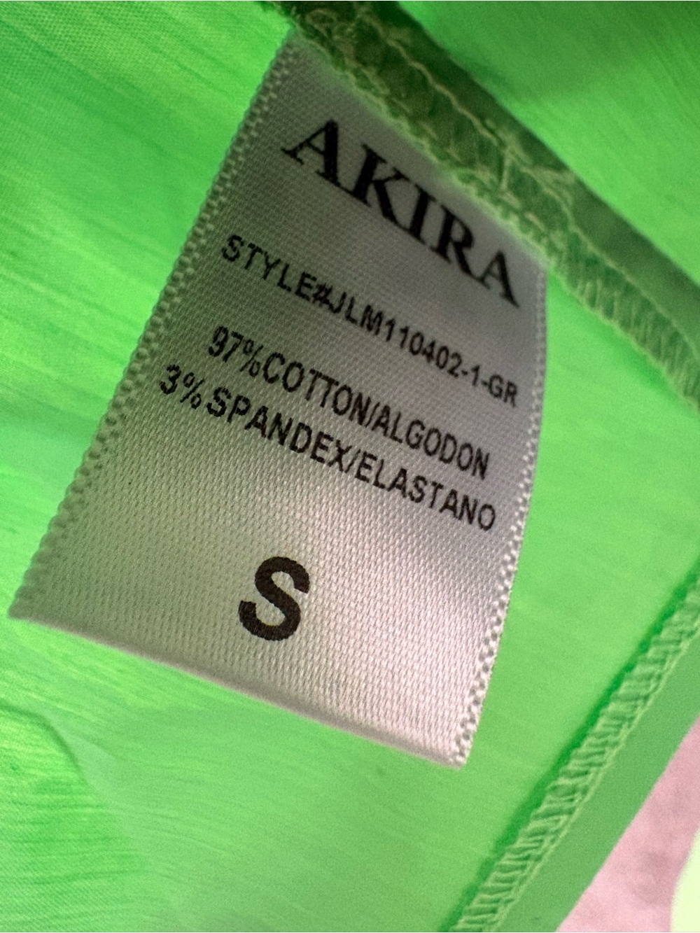 AKIRA Neon Green Sleeveless Blouse with Ruffle Hem - Picture 9 of 9